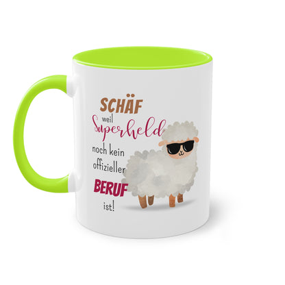 Schäf weil Superheld noch kein offizieller Beruf ist! - Zwei-Ton-Tasse