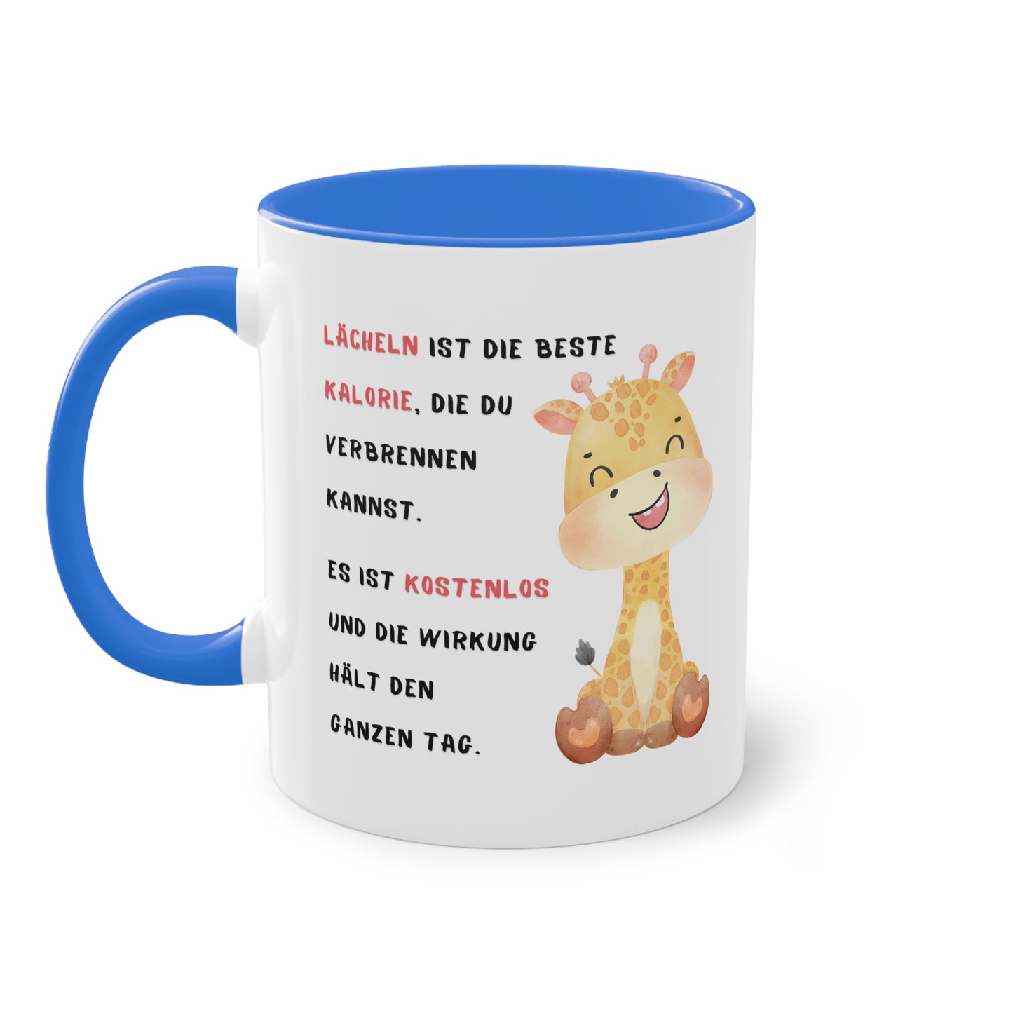 Lächeln ist die beste Kalorie - Zwei-Ton-Kaffeetasse