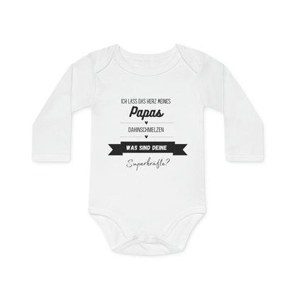 Organic long-sleeved baby romper - I let my daddy's heart melt (variant 1)