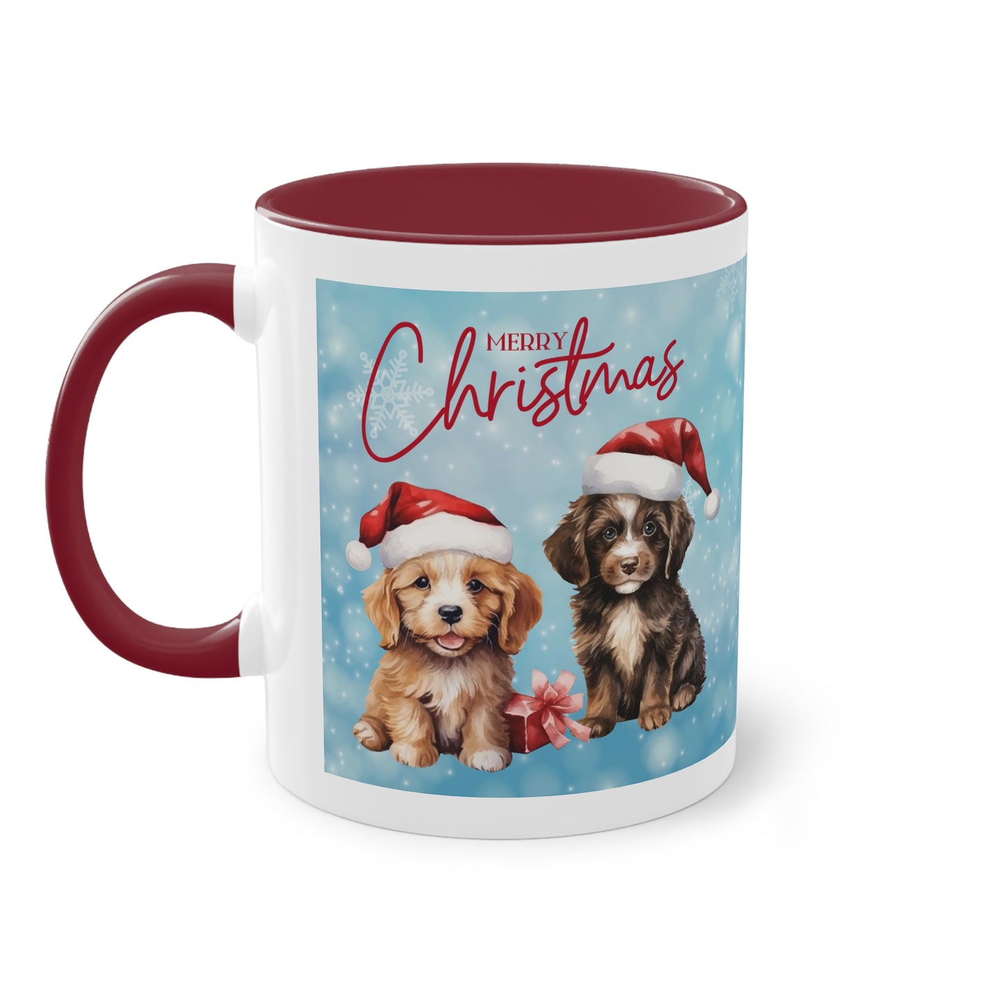 Hund Merry Christmas (3) - Zwei-Ton-Kaffeetasse