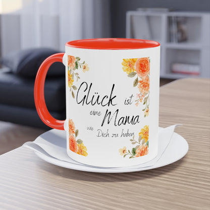 Glück ist eine Mama, wie Dich zu haben - Zwei-Ton-Kaffeetasse