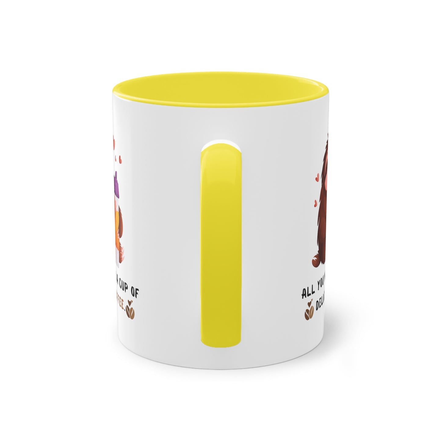 All you need is a cup of delicious coffee - Zwei-Ton-Kaffeetasse