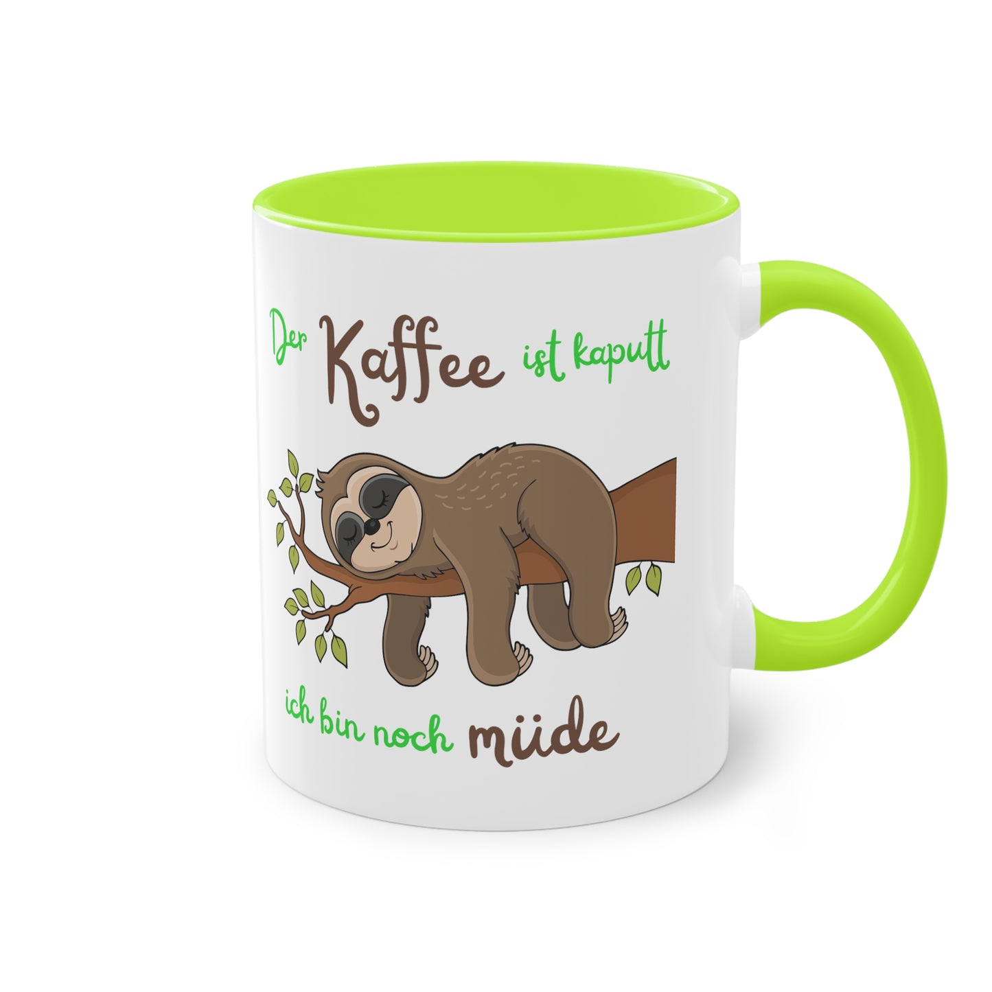 Der Kaffee ist kaputt ich bin noch müde - Zwei-Ton-Kaffeetasse