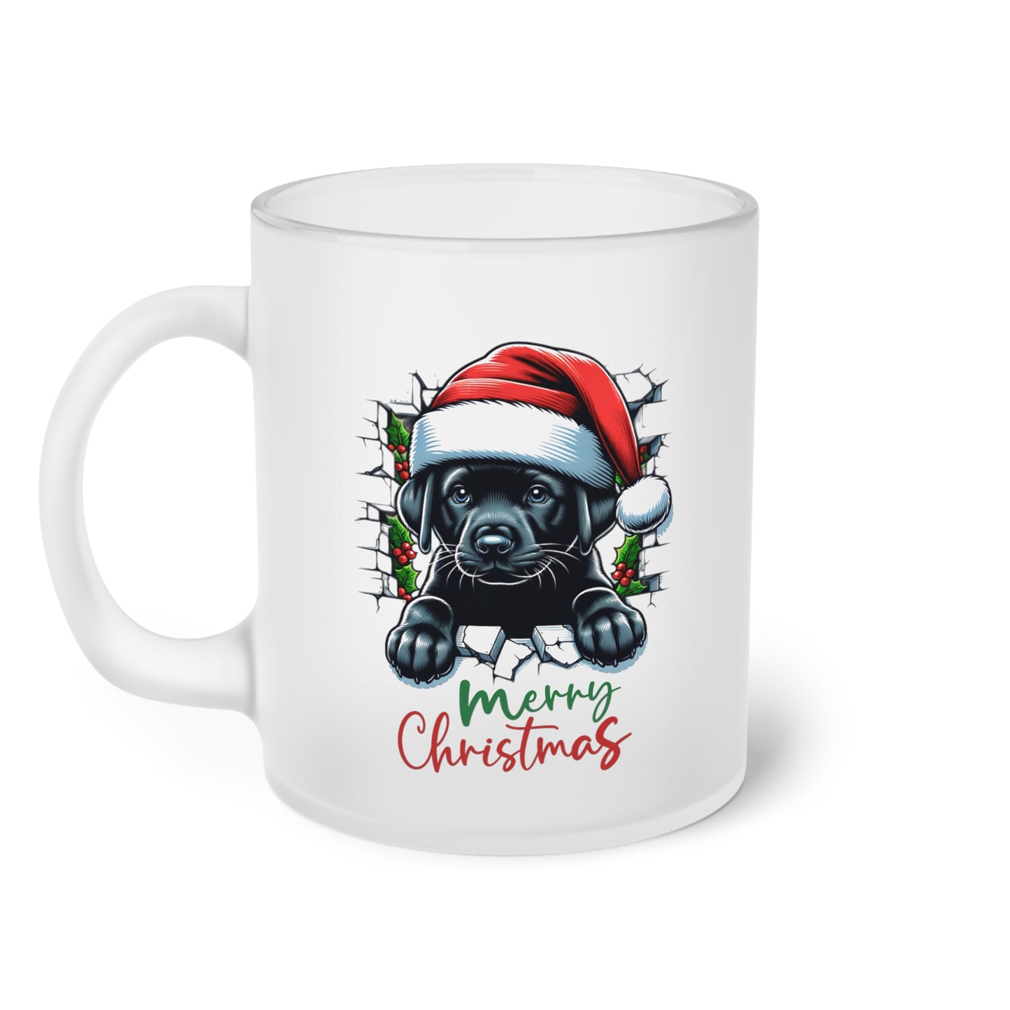 Merry Christmas Welpe - Milchglas Tasse