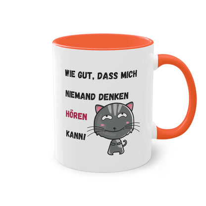 Wie gut, dass mich niemand denken hören kann - Zwei-Ton-Kaffeetasse