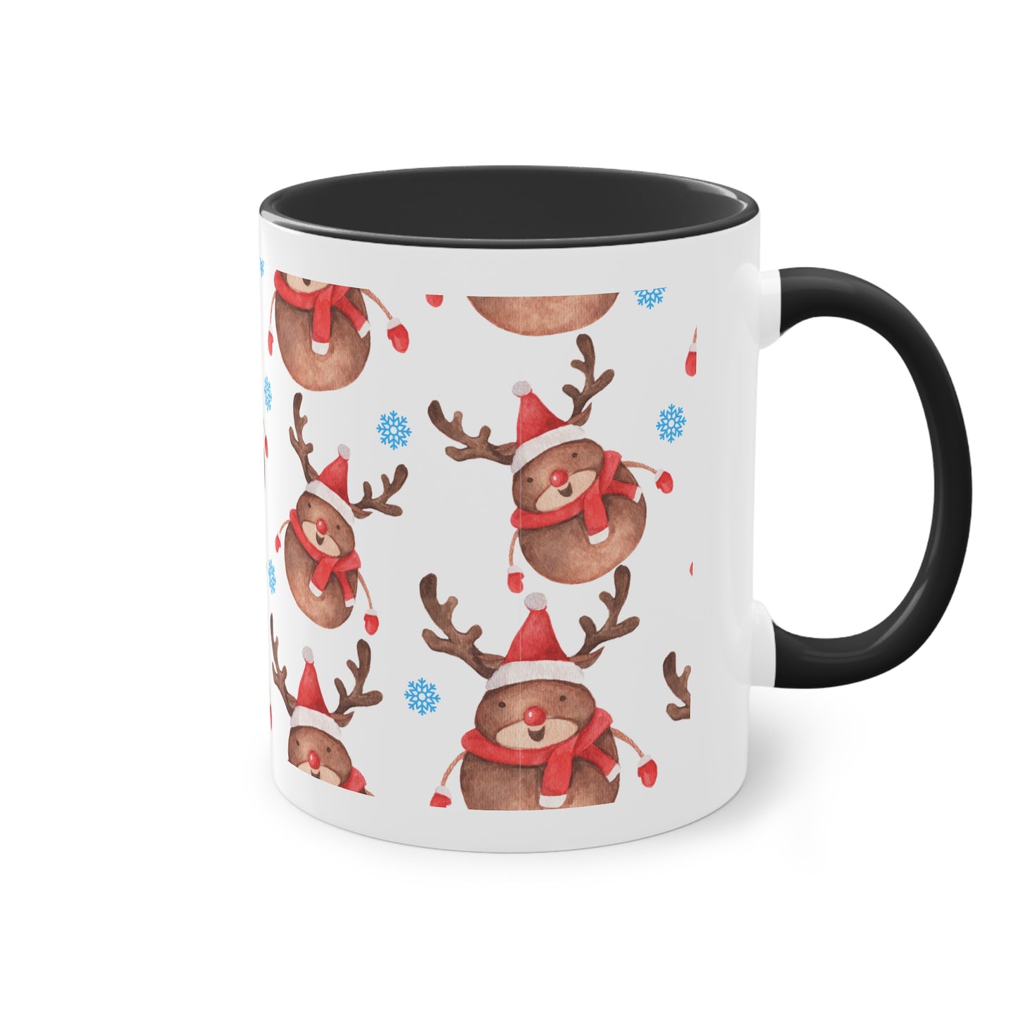 weihnachtliche Rentiere - Zwei-Ton-Kaffeetasse