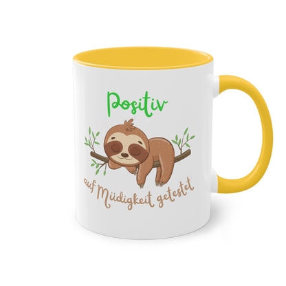 Positiv auf Müdigkeit getestet - Zwei-Ton-Kaffeetasse