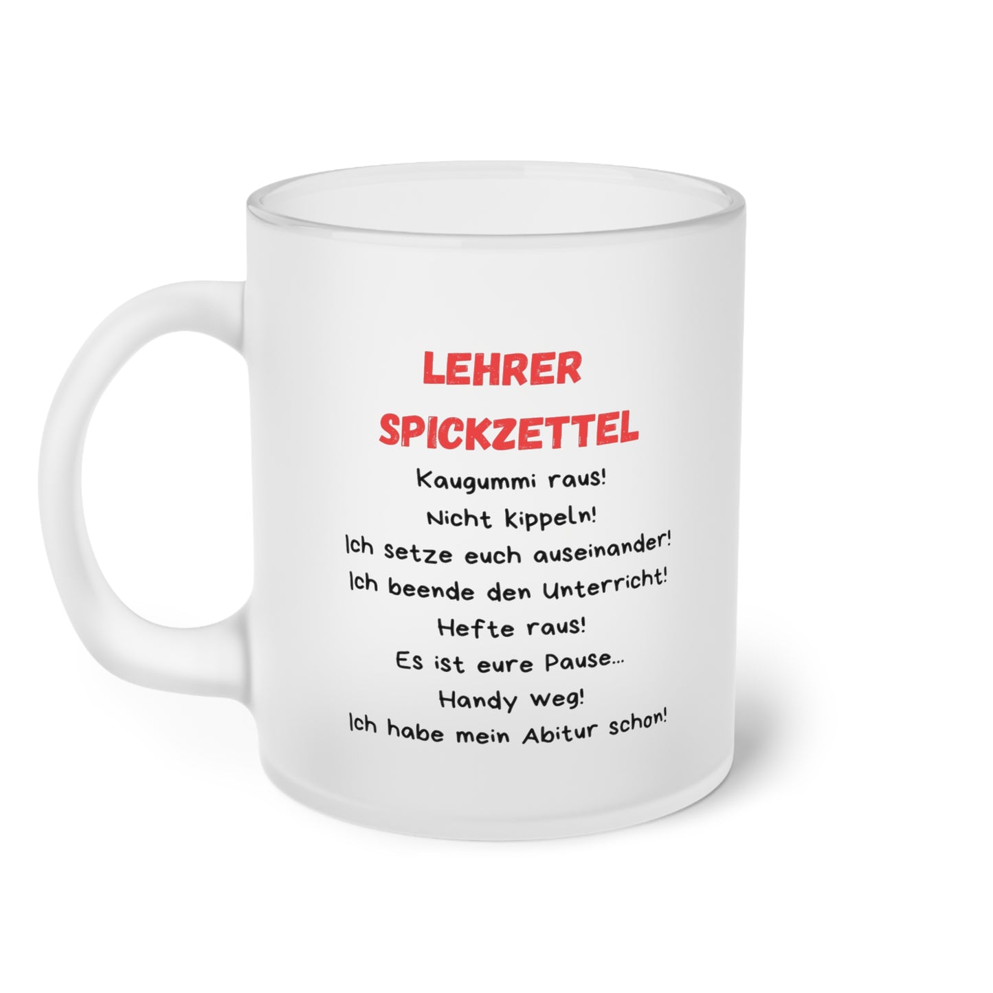 Lehrer Spickzettel (2) - Milchglas Tasse