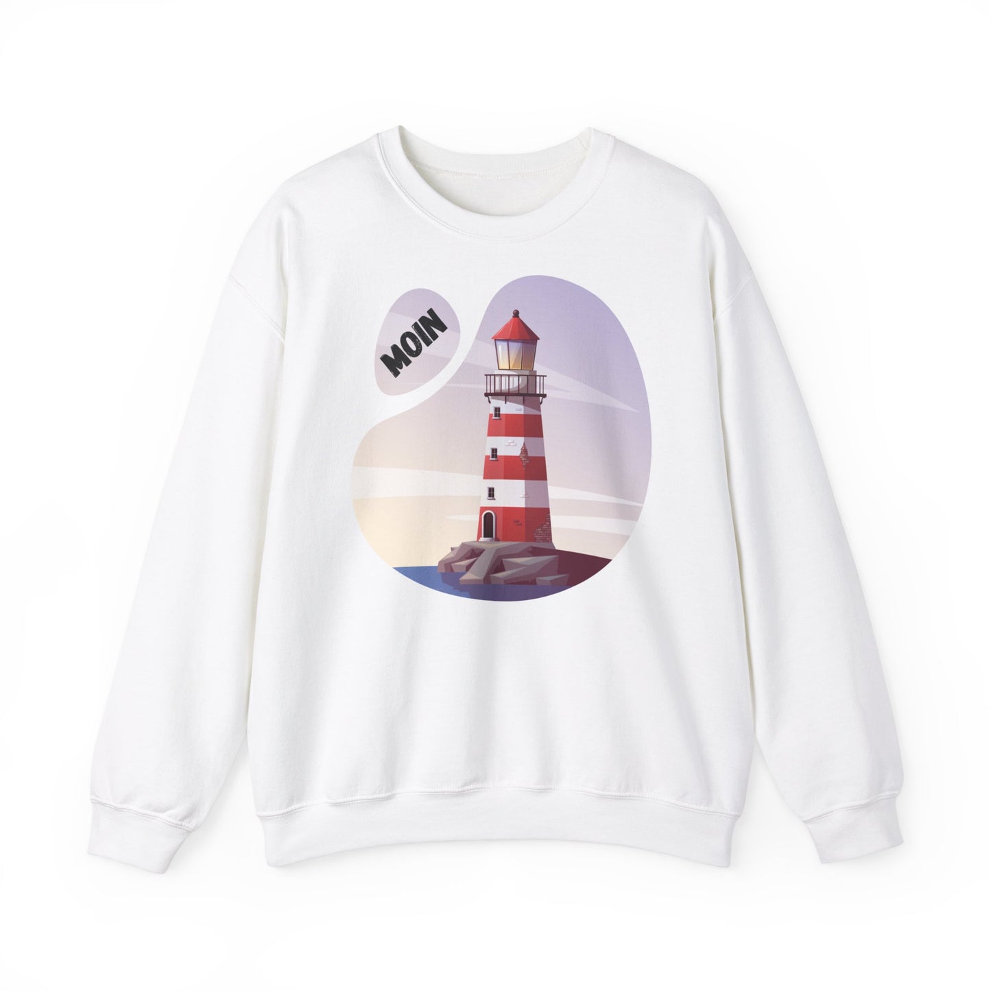 Unisex Sweatshirt -  Moin mit Leuchtturm (bunt)