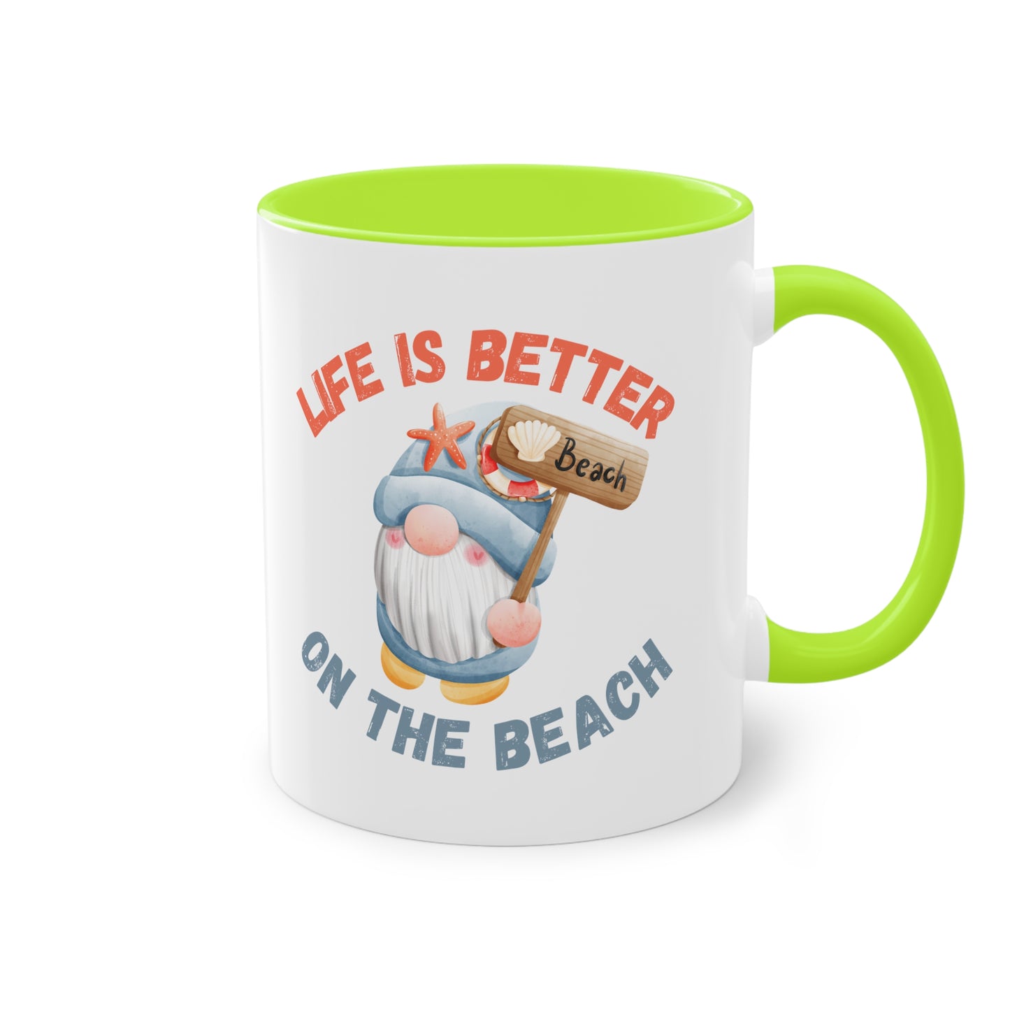 Life is better on the beach - Zwei-Ton-Kaffeetasse