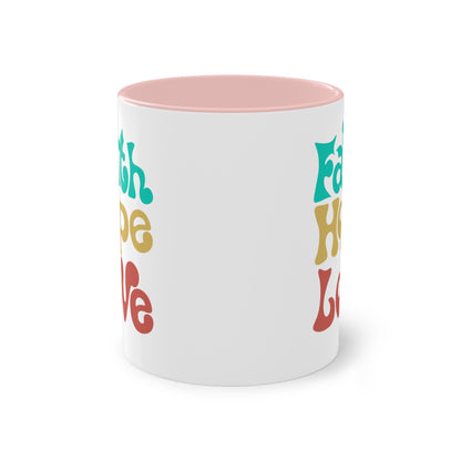 Faith, Hope, Love - Zwei-Ton-Kaffeetasse