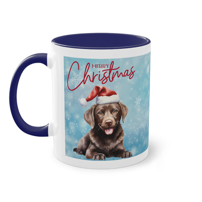 Hund Merry Christmas (2) - Zwei-Ton-Kaffeetasse