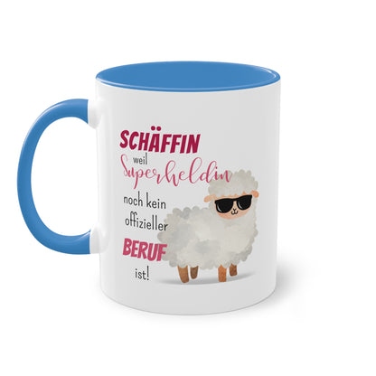 Schäffin weil Superheldin noch kein offizieller Beruf ist! - Zwei-Ton-Tasse