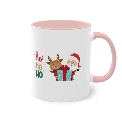 Ho ho ho Rentier und Santa  (2) - Zwei-Ton-Kaffeetasse