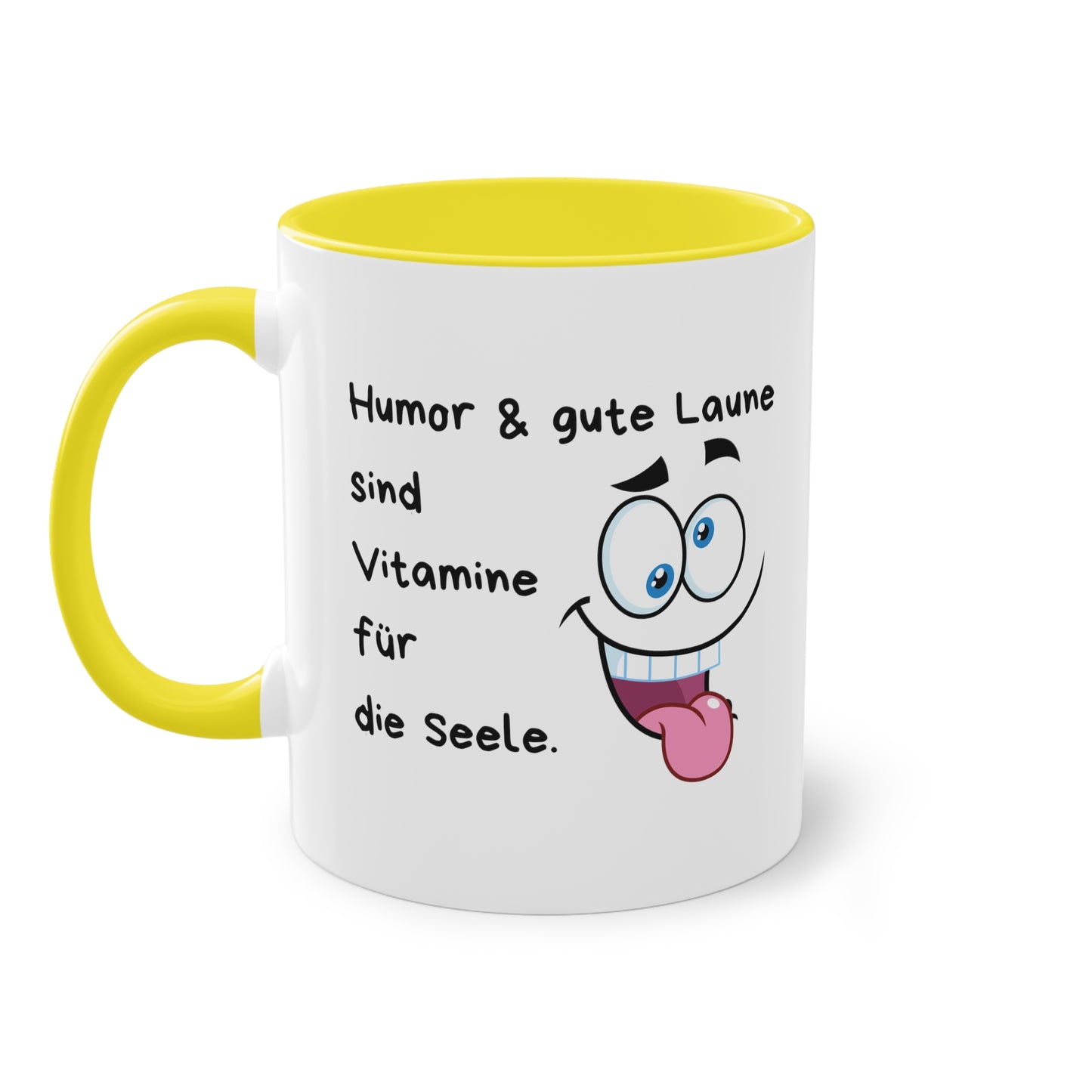 Humor & gute Laune sind Vitamine für die Seele - Zwei-Ton-Kaffeetasse