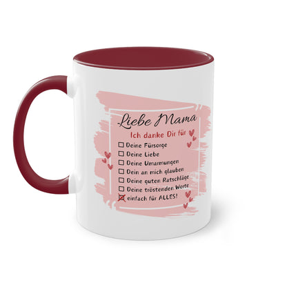 Liebe Mama ich danke dir für - Zwei-Ton-Tasse