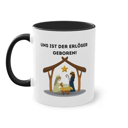 Uns ist der Erlöser geboren - Zwei-Ton-Kaffeetasse