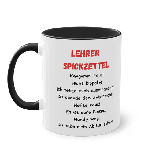 Lehrer Spickzettel - Zwei-Ton-Kaffeetasse