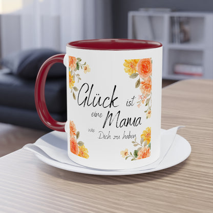 Glück ist eine Mama, wie Dich zu haben - Zwei-Ton-Kaffeetasse