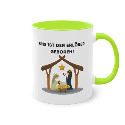 Uns ist der Erlöser geboren - Zwei-Ton-Kaffeetasse