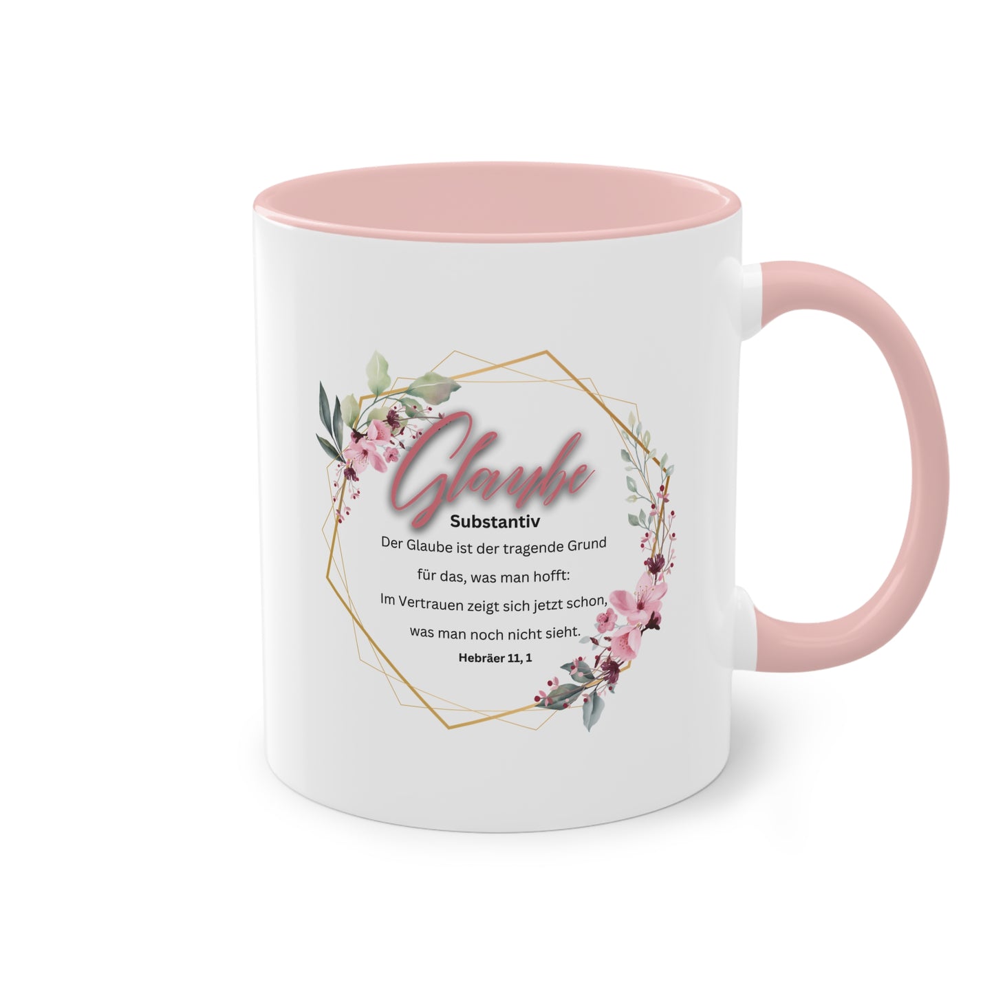 Glaube Substantiv (rosa) - Zwei-Ton-Kaffeetasse