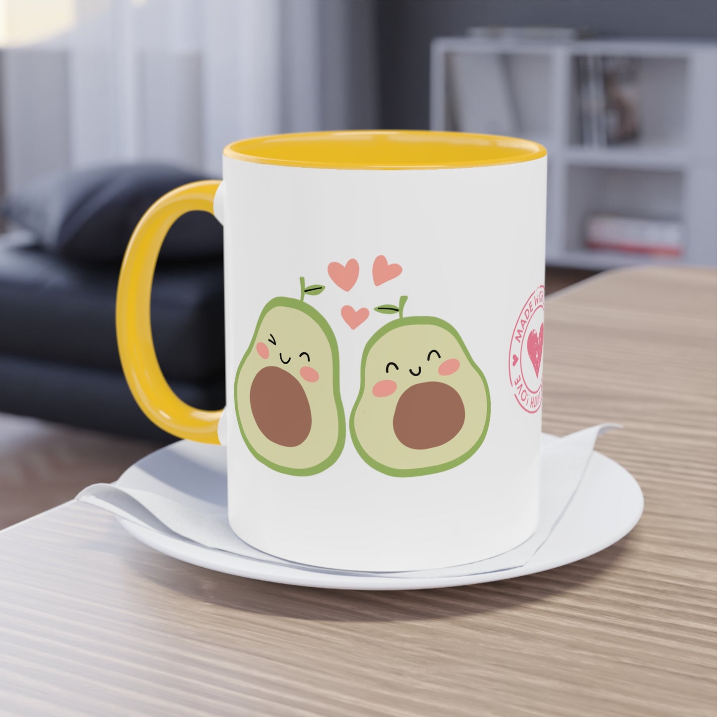 Avocado made with Love - Zwei-Ton-Kaffeetasse