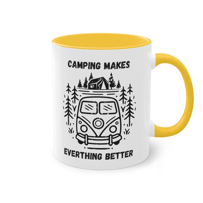 Camping makes everything better - Zwei-Ton-Kaffeetasse