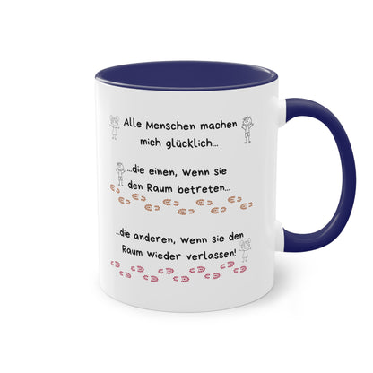 Alle Menschen machen mich glücklich... - Zwei-Ton-Kaffeetasse