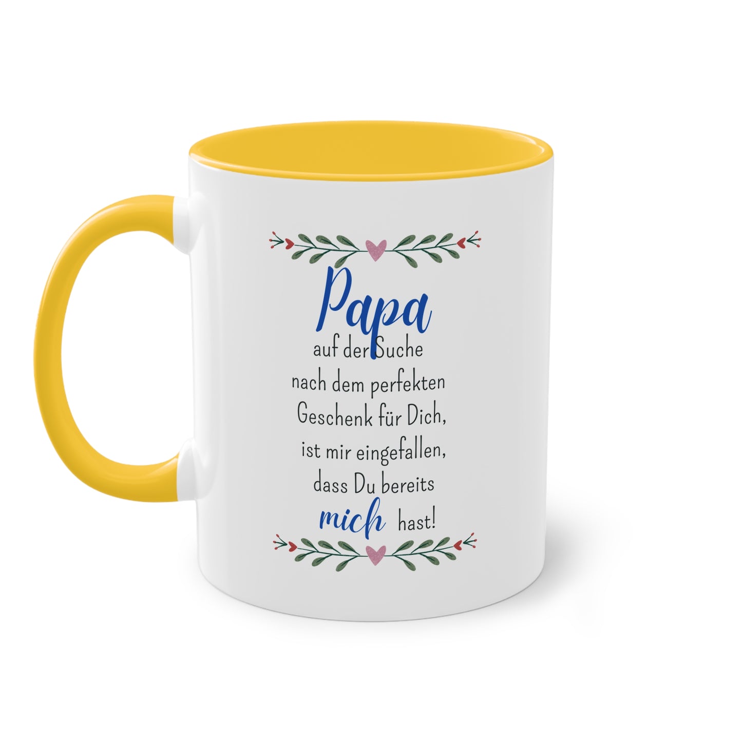 Papa auf der Suche nach dem perfekten Geschenk... - Zwei-Ton-Tasse