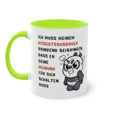 Ich muss meinem Gesichtsausdruck dringend beibringen - Zwei-Ton-Kaffeetasse