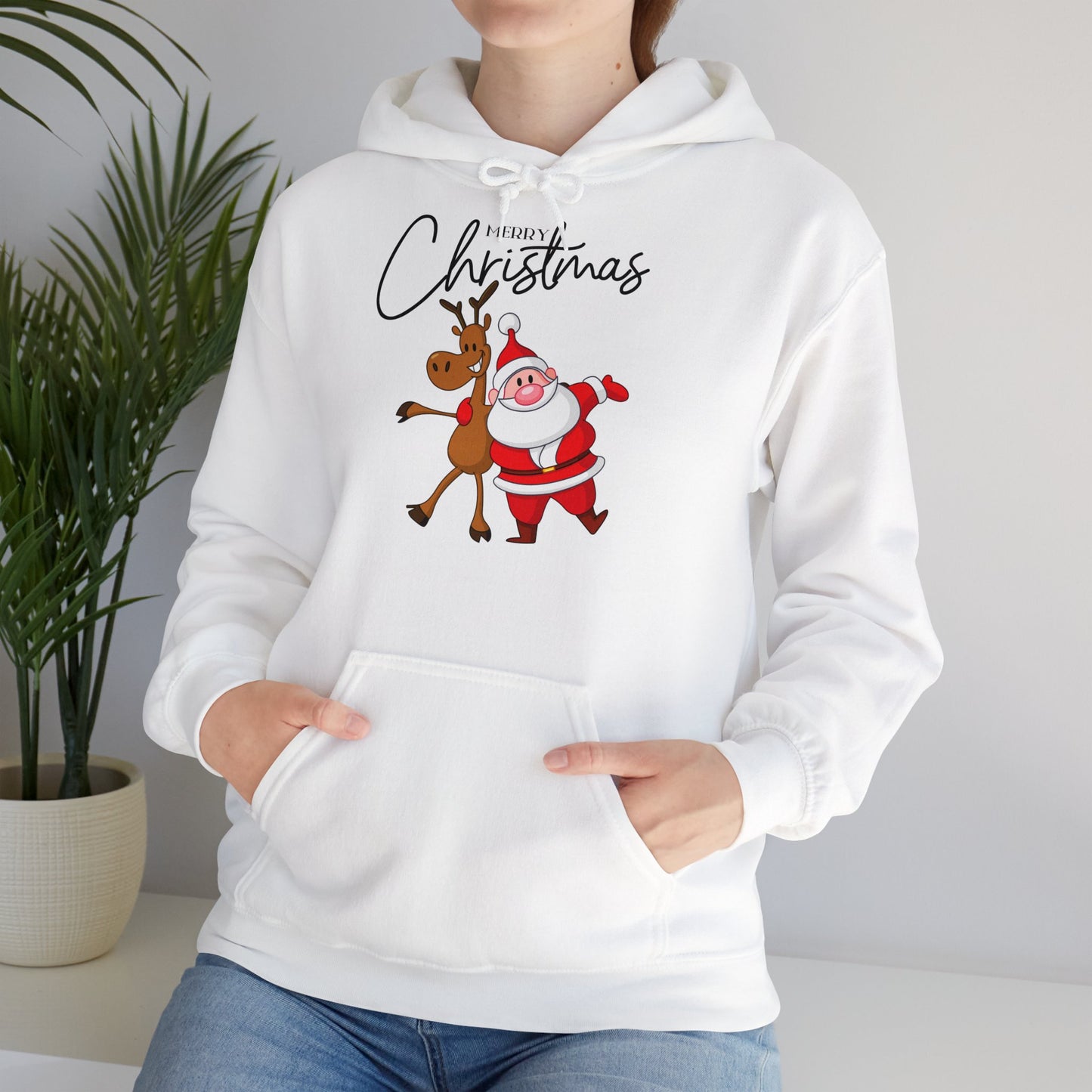 Merry Christmas Rentier und Santa - Hoodie