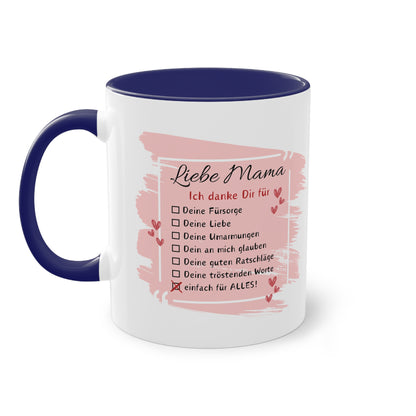 Liebe Mama ich danke dir für - Zwei-Ton-Tasse