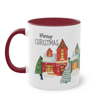 Merry Christmas Landschaft - Zwei-Ton-Tasse