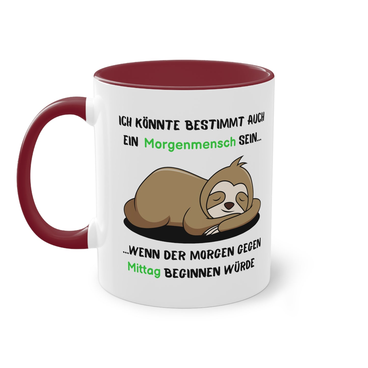 Ich könnte bestimmt auch ein Morgenmensch - Zwei-Ton-Kaffeetasse