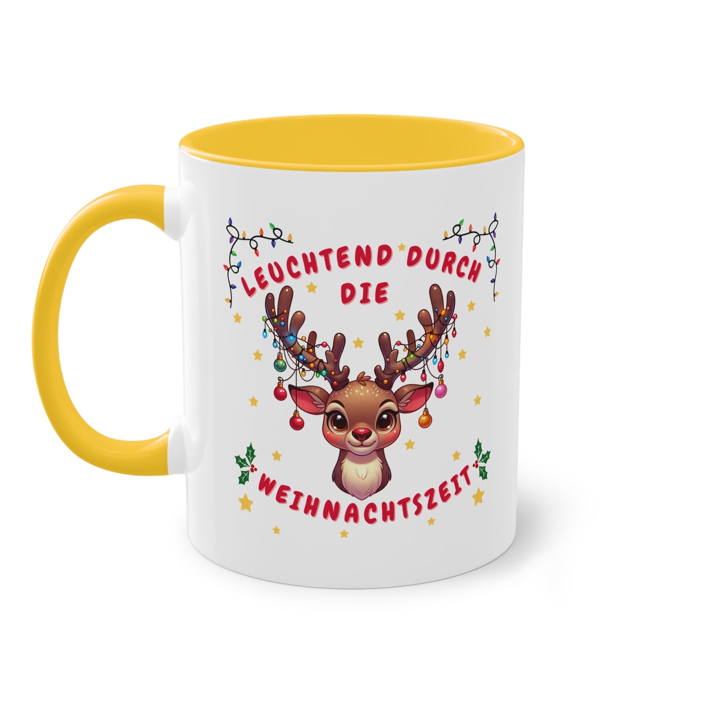 Leuchtend durch die Weihnachtszeit - Zwei-Ton-Kaffeetasse