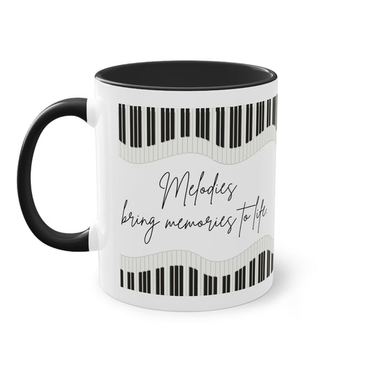 Melodies bring memories to life - Zwei-Ton-Kaffeetasse