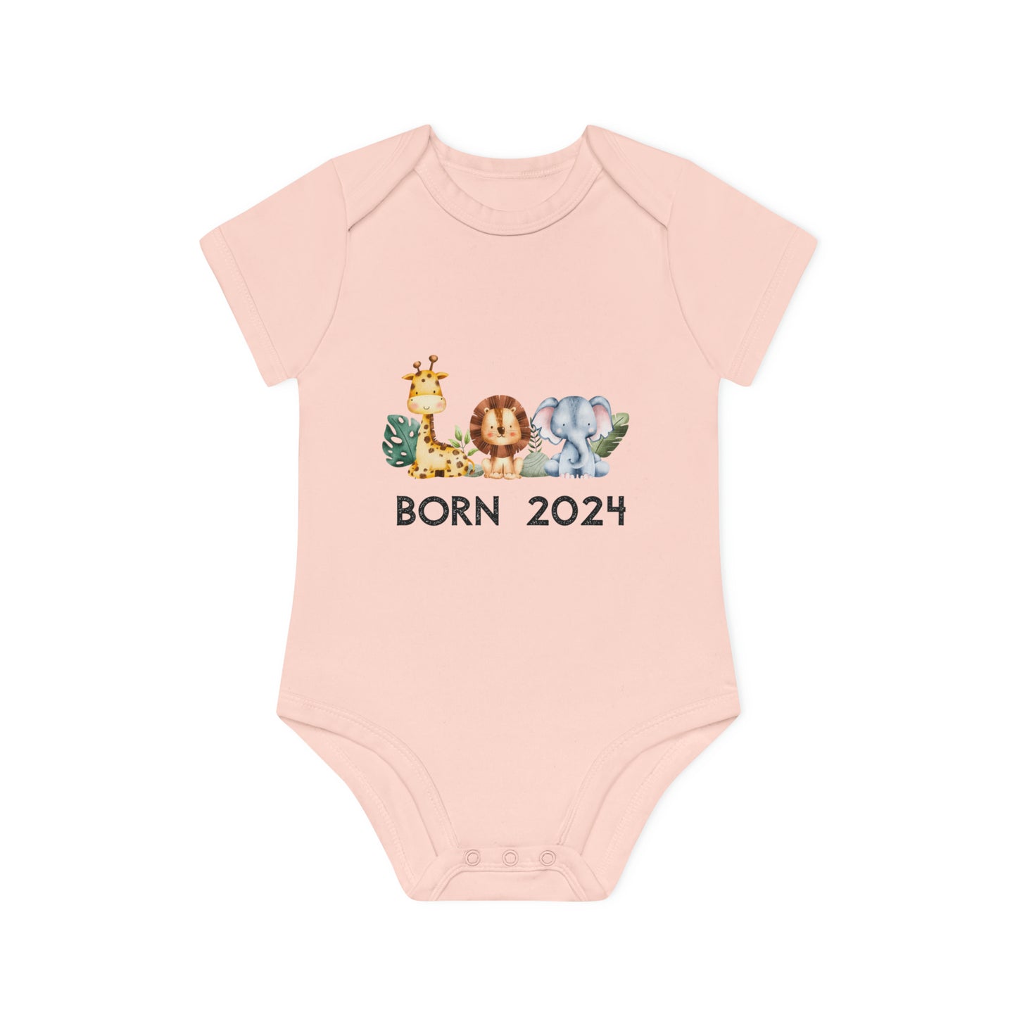 Short-sleeved organic bodysuits - born 2024 (variant animals 2)