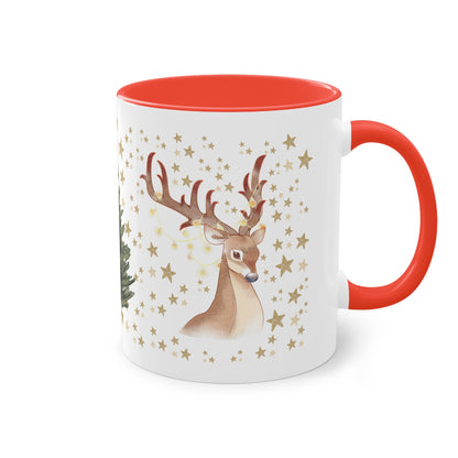 weihnachtliche Rentiere - Zwei-Ton-Kaffeetasse