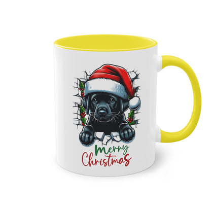 Merry Christmas Welpe - Zwei-Ton-Kaffeetasse