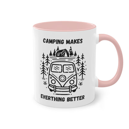 Camping makes everything better - Zwei-Ton-Kaffeetasse