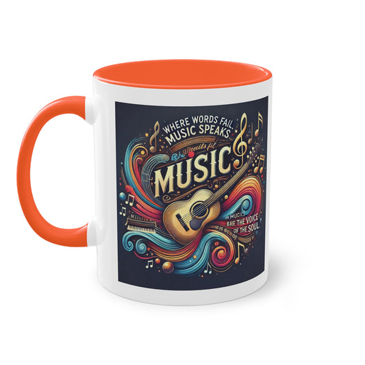 Where words fail Music speaks - Zwei-Ton-Kaffeetasse