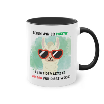 Sehen wir es positiv. Es ist der letzte Montag für diese Woche - Zwei-Ton-Kaffeetasse