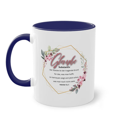 Glaube Substantiv (rosa) - Zwei-Ton-Kaffeetasse