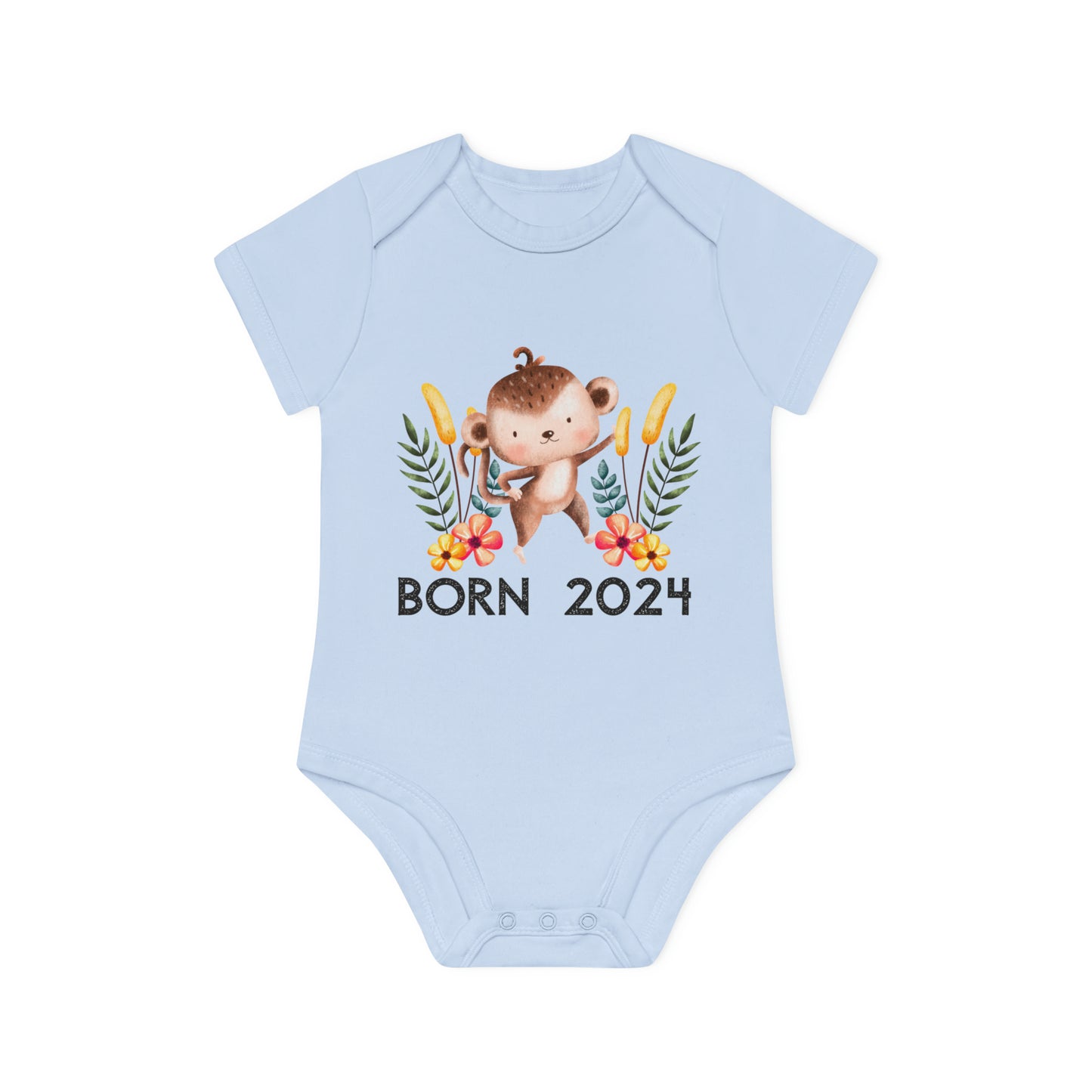 Kurzarm-Bio-Bodysuits - born 2024 (Variante Affe 2)