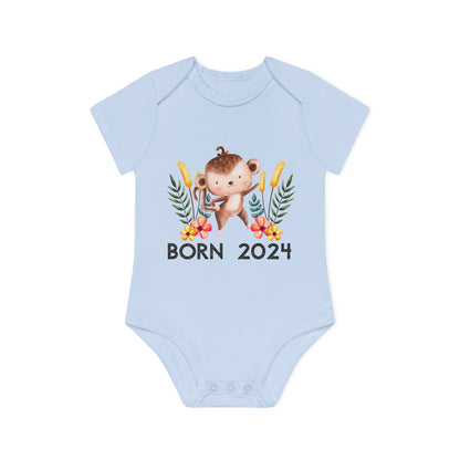 Kurzarm-Bio-Bodysuits - born 2024 (Variante Affe 2)