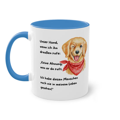 Unser Hund wenn ich ihn draußen - Zwei-Ton-Tasse