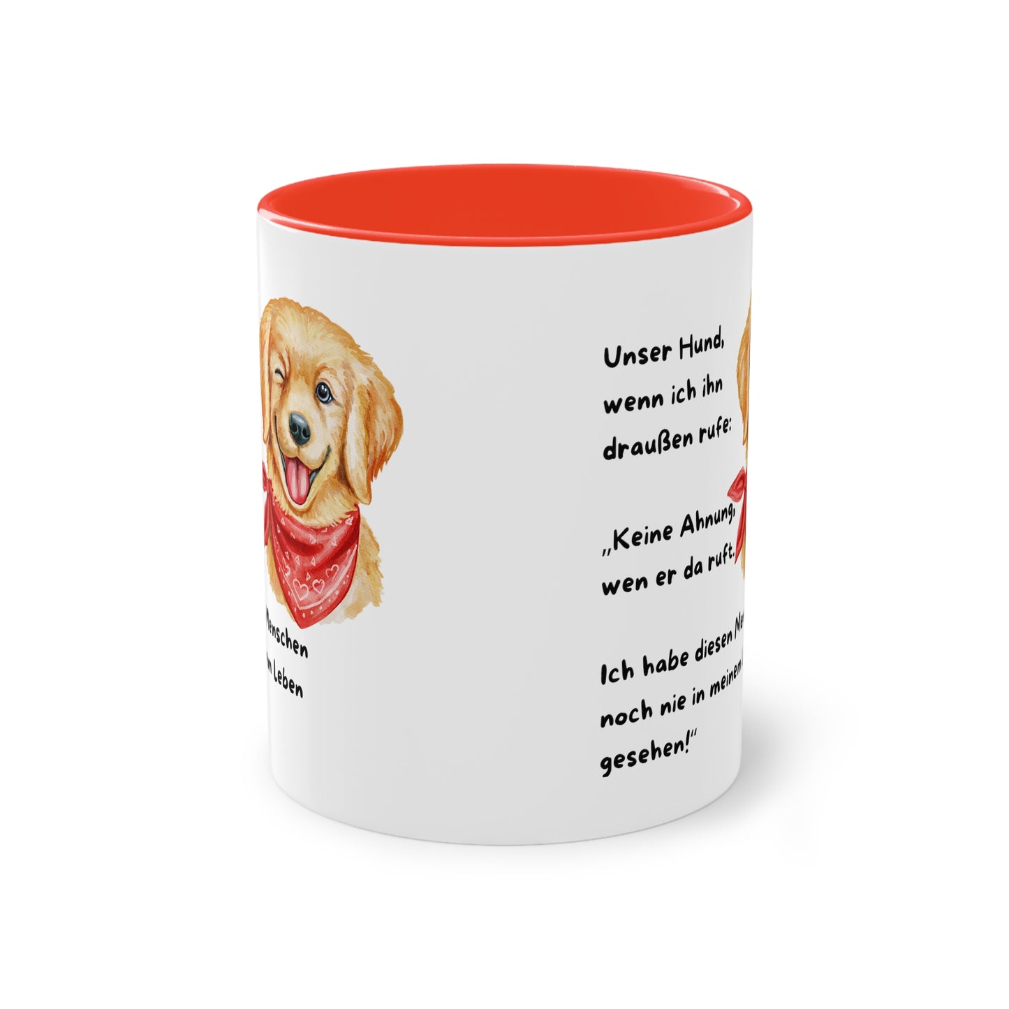 Unser Hund, wenn ich ihn draußen rufe - Zwei-Ton-Kaffeetasse