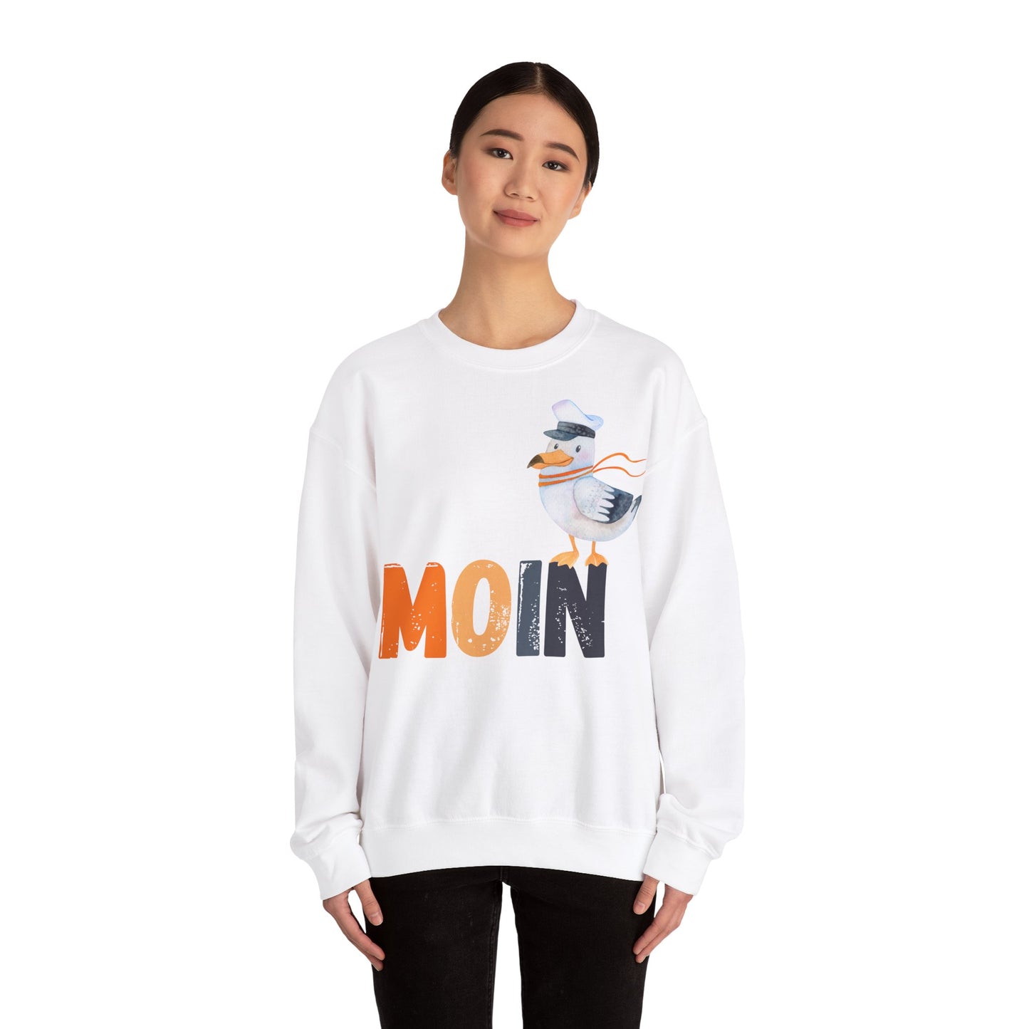 Unisex Sweatshirt -  Moin (bunt) mit Möwe