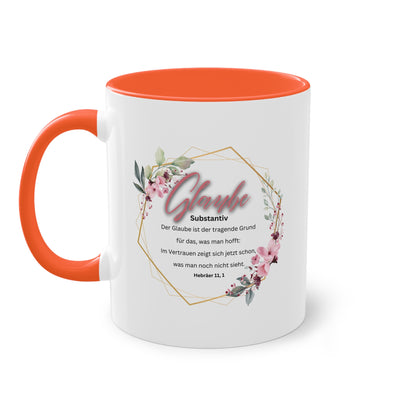 Glaube Substantiv (rosa) - Zwei-Ton-Kaffeetasse