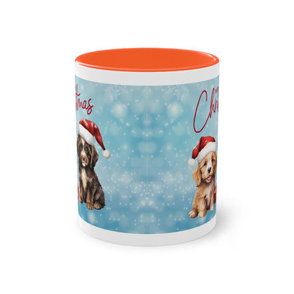 Hund Merry Christmas (3) - Zwei-Ton-Kaffeetasse